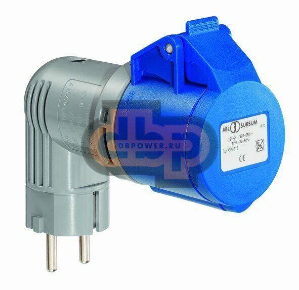 Адаптер вилка SCHUKO 2Р+Е 16А 250V - РОЗЕТКА CEE 3P 16A